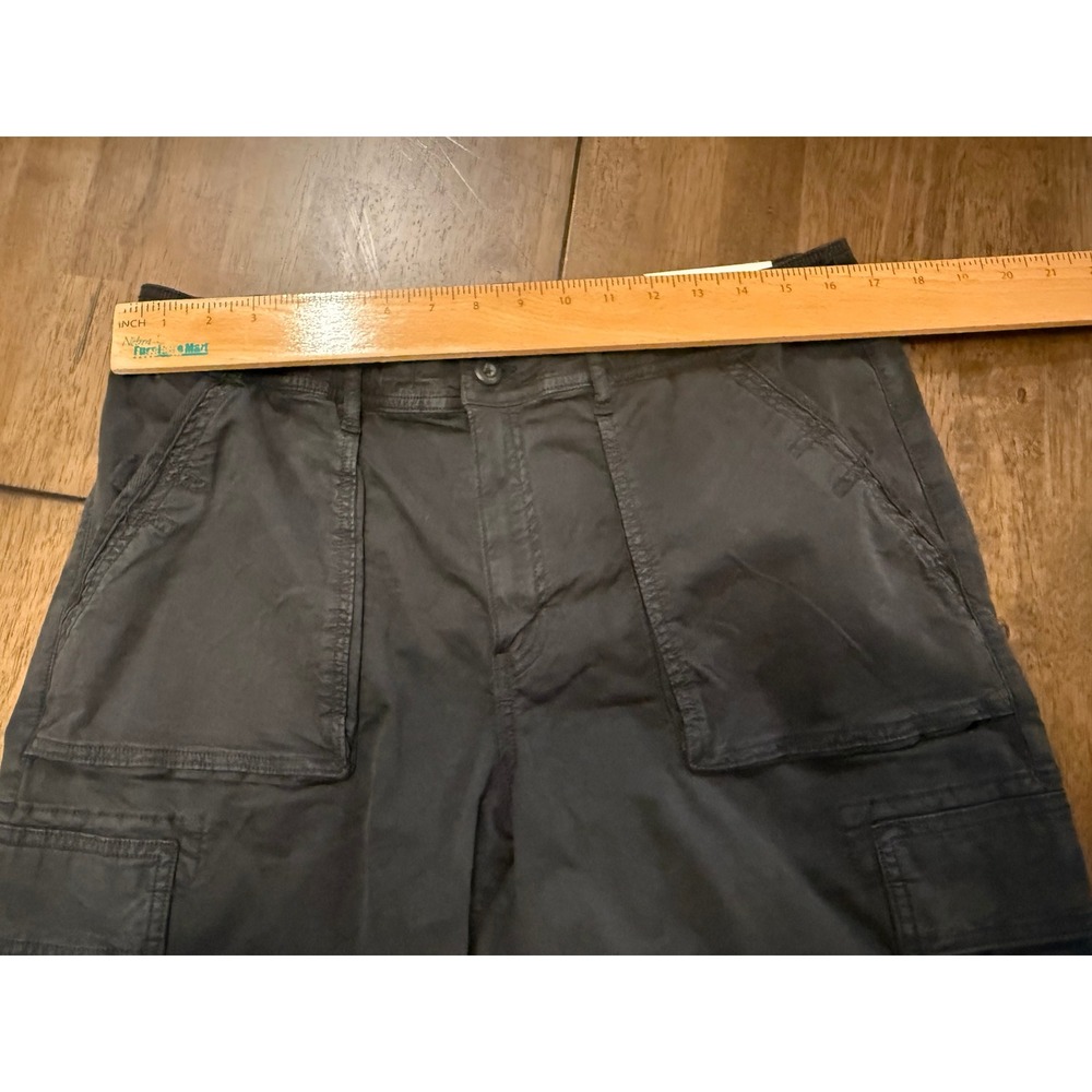 American Eagle Black Baggy Jogger High Rise Cargo Pants 12 31W Regular Stretch - Picture 3 of 6